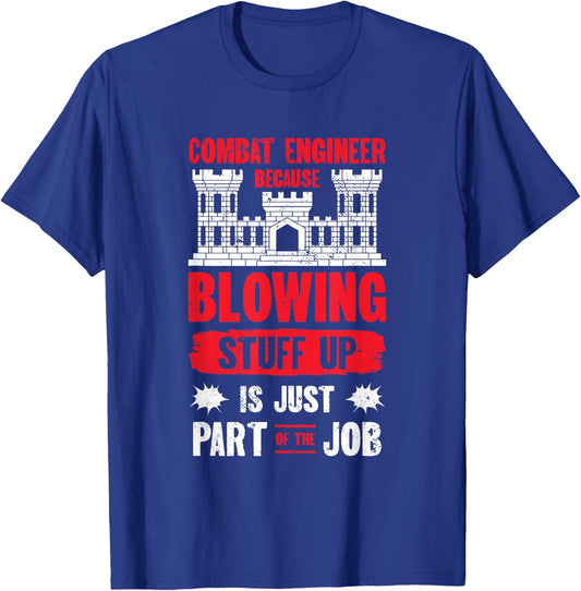 Combat Engineer Engineering Army U.S. Military Army Combat T-Shirt - T-Shirt | Royal