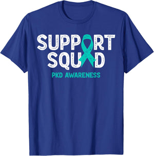 PKD Polycystic Kidney Disease Awareness Support Squad Family T-Shirt - T-Shirt | Royal