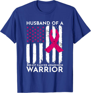 Pink Husband Of A Breast Cancer Awareness Month Warrior T-Shirt - T-Shirt | Royal
