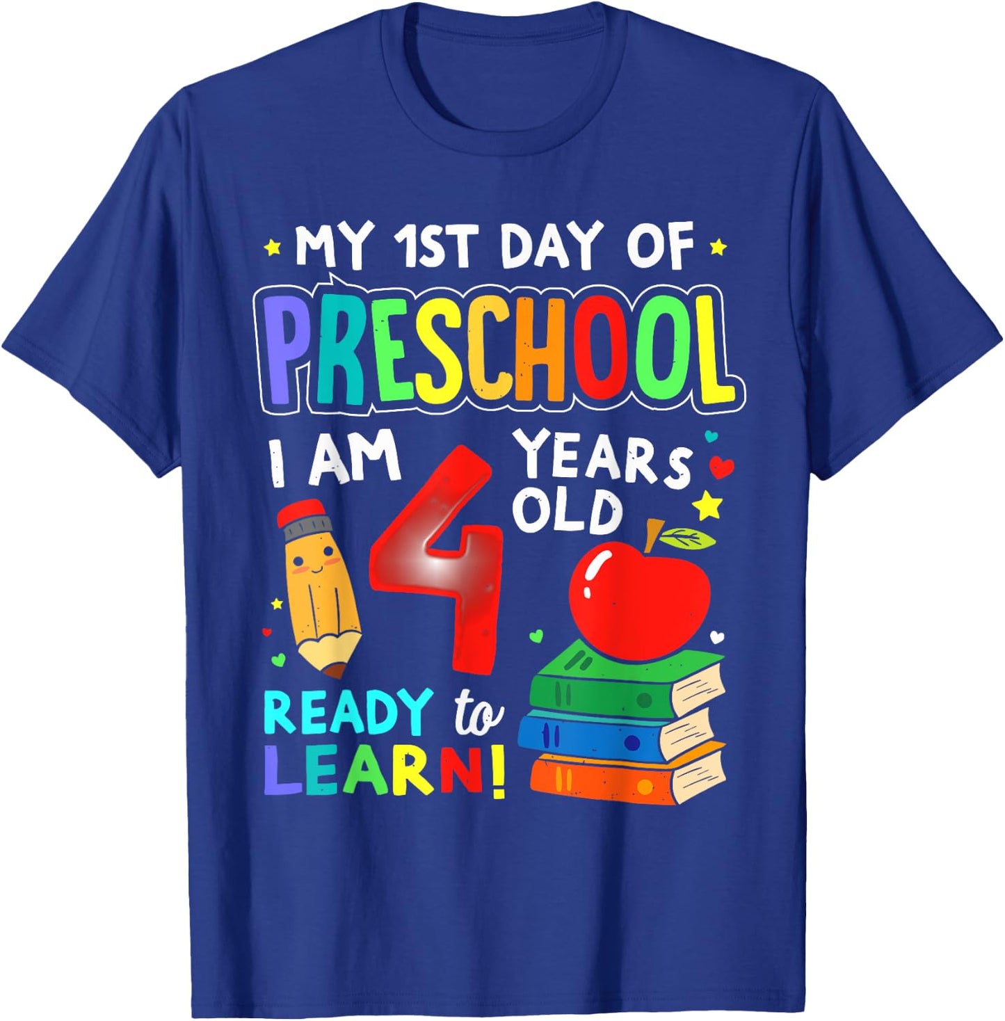 My First Day of Preschool Boys Girls 1st Day of Prek Kids T-Shirt - T-Shirt | Royal