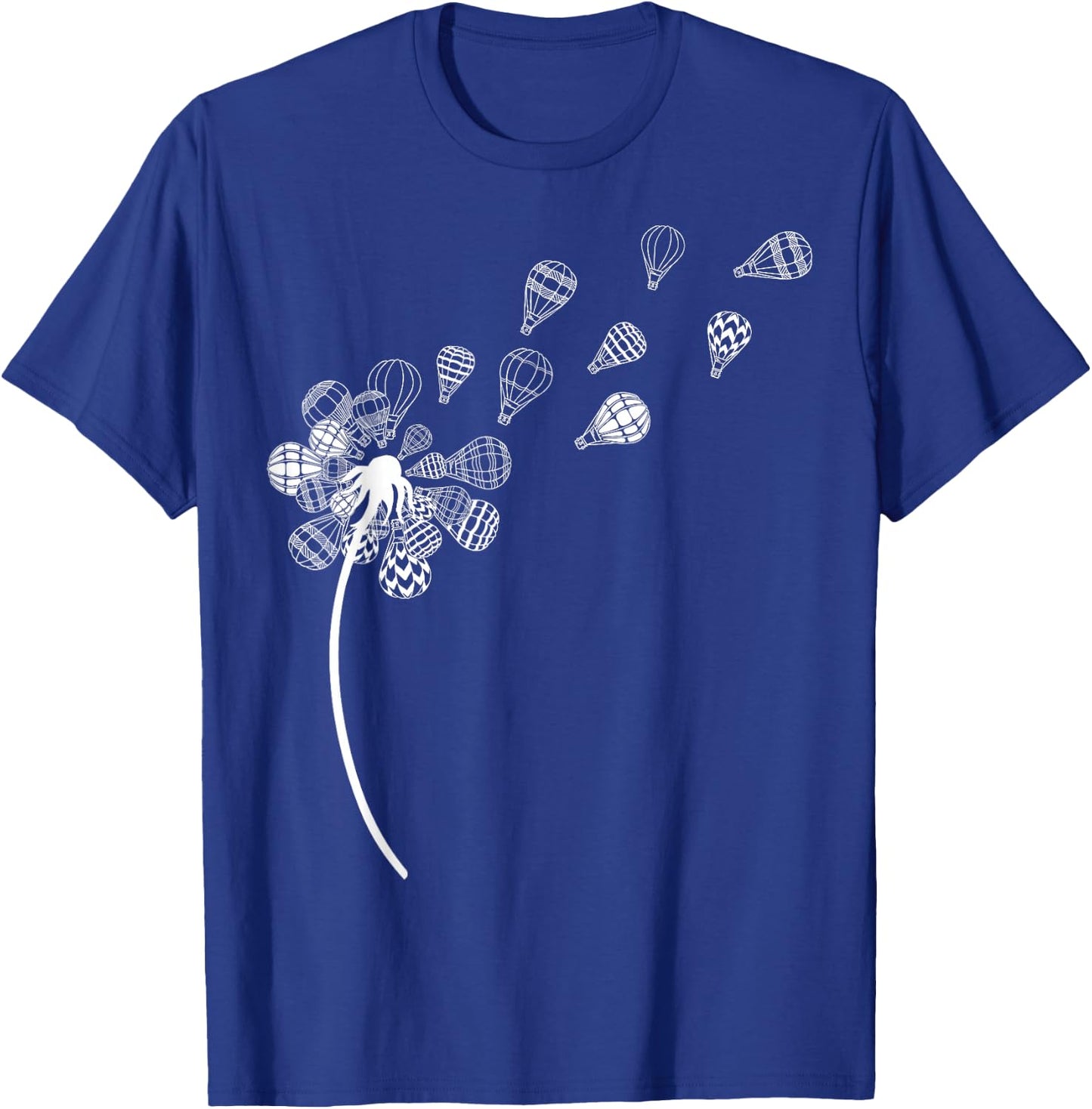 Dandelion Hot Air Balloon Festival Sky Aeronaut Art Aviation T-Shirt - T-Shirt | Royal