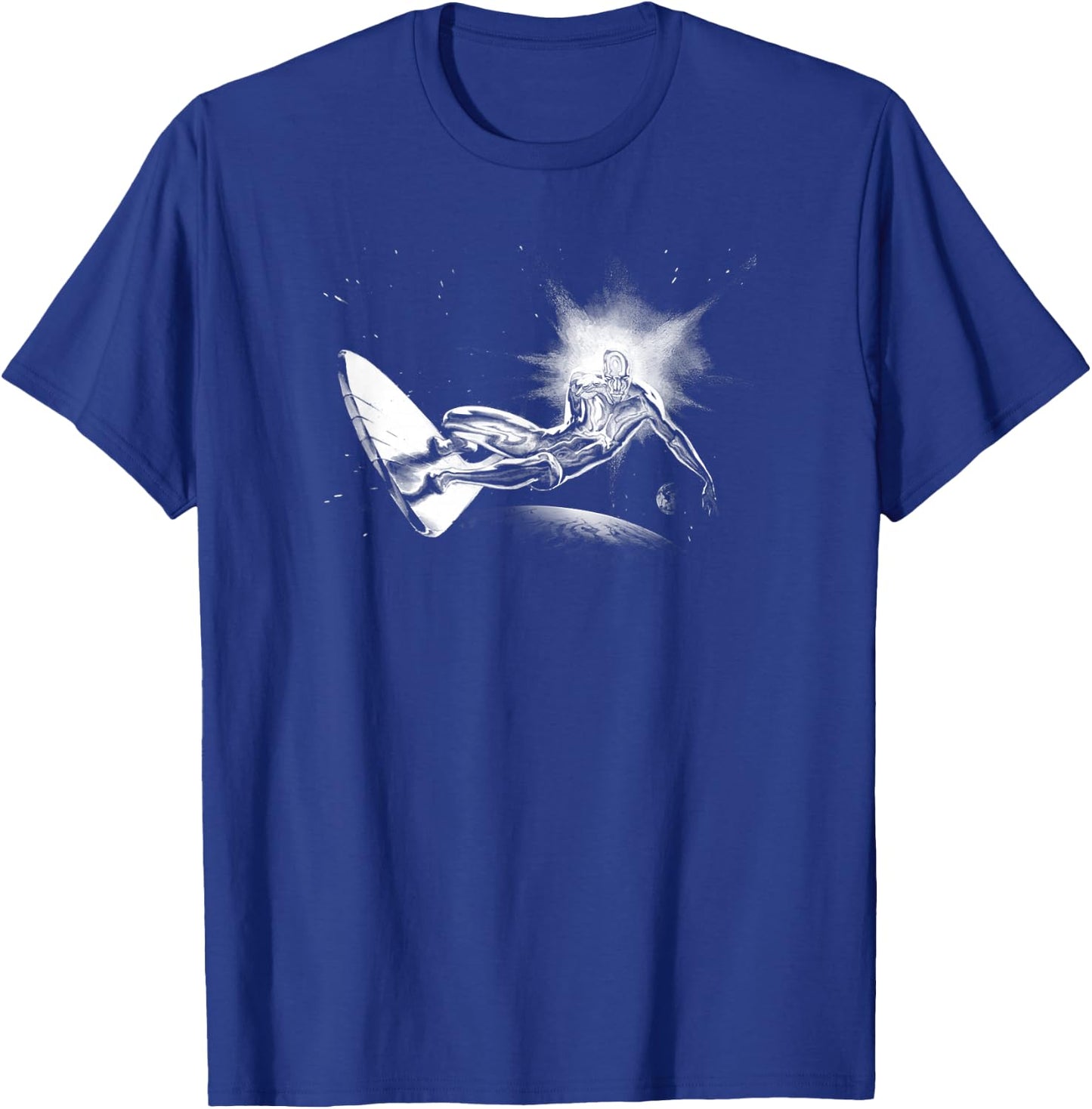 Marvel Fantastic Four Silver Surfer Galactic Cosmic Logo T-Shirt - T-Shirt | Royal