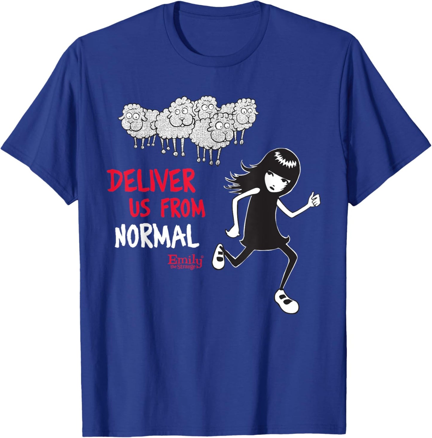 Emily The Strange Deliver Us From Normal T-Shirt - T-Shirt | Royal