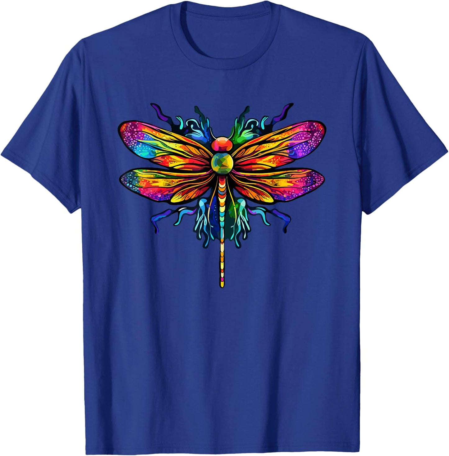 Colorful Dragonfly Art Dragonflies Tie-Dye T-Shirt - T-Shirt | Royal