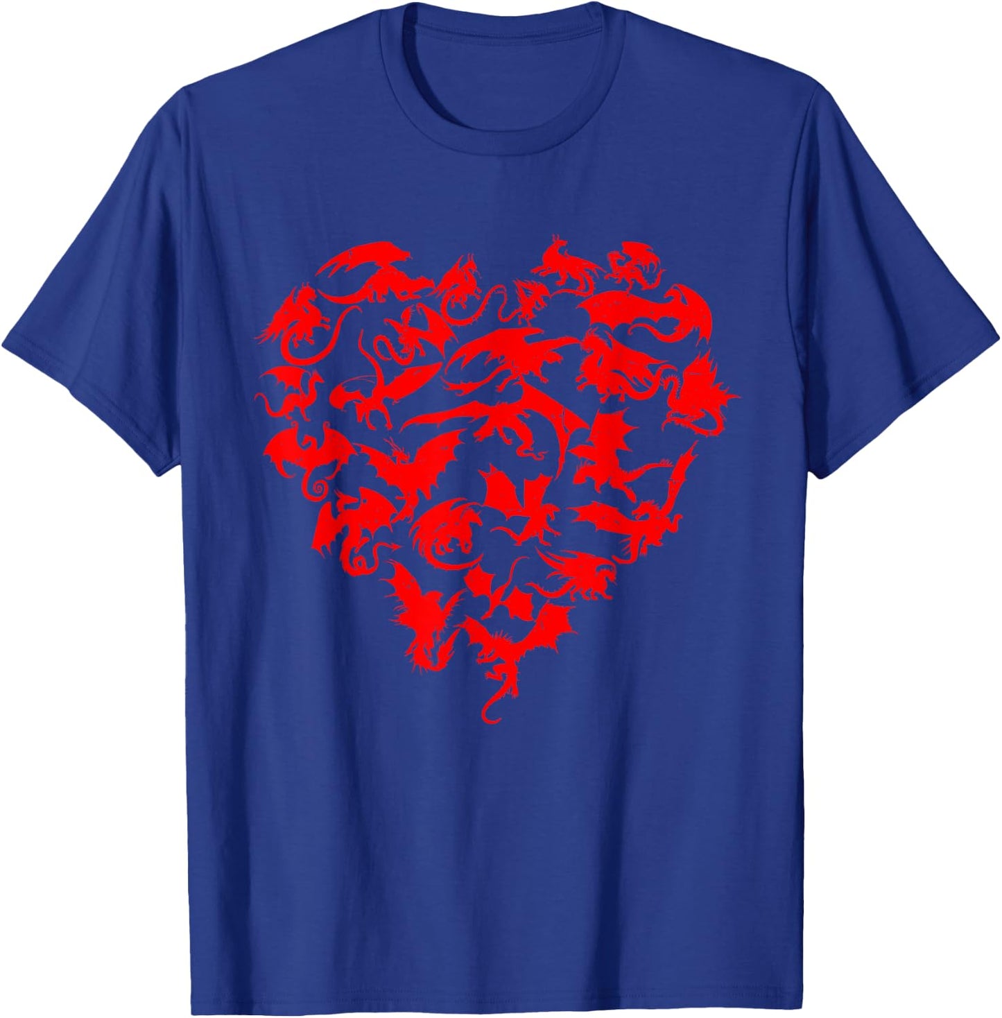 Dragons Love Heart of Kids women Teen Girls T-Shirt - T-Shirt | Royal