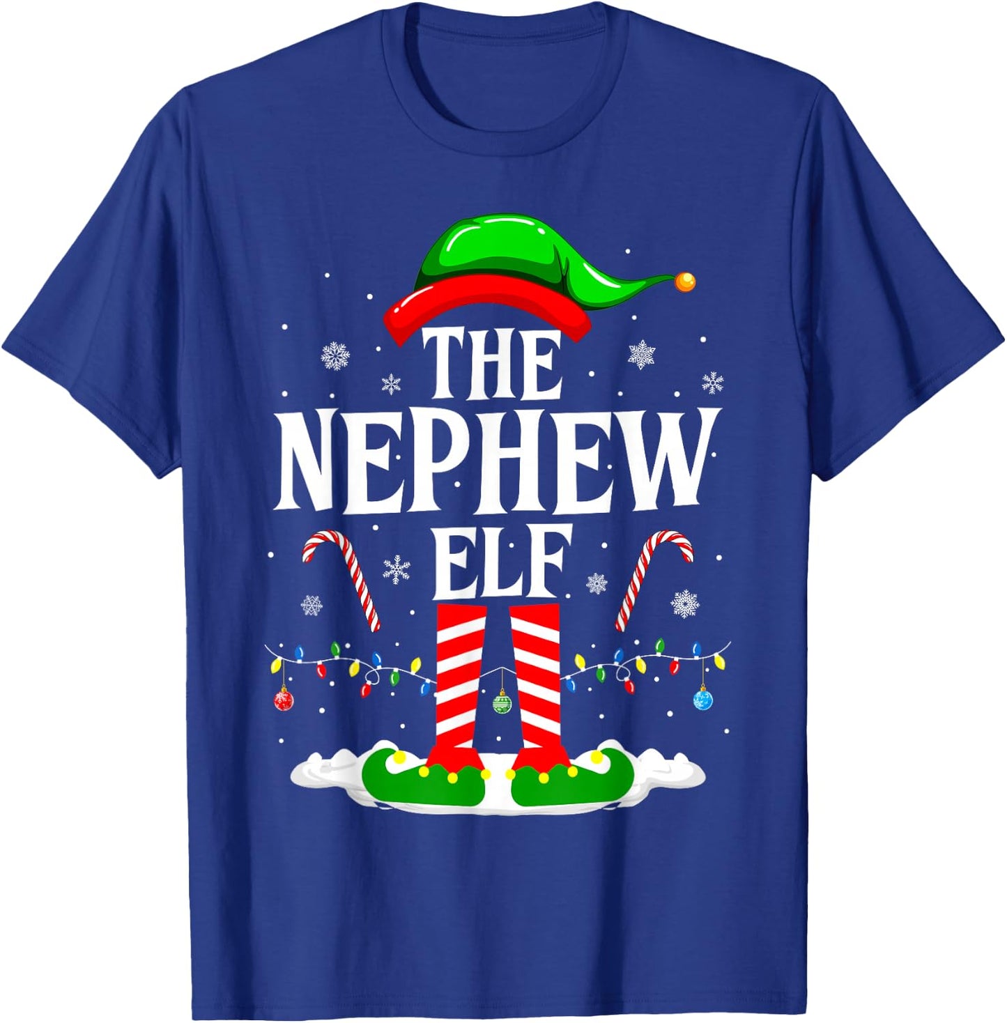 The Nephew Elf Funny Xmas Elf Matching Family Christmas T-Shirt - T-Shirt | Royal