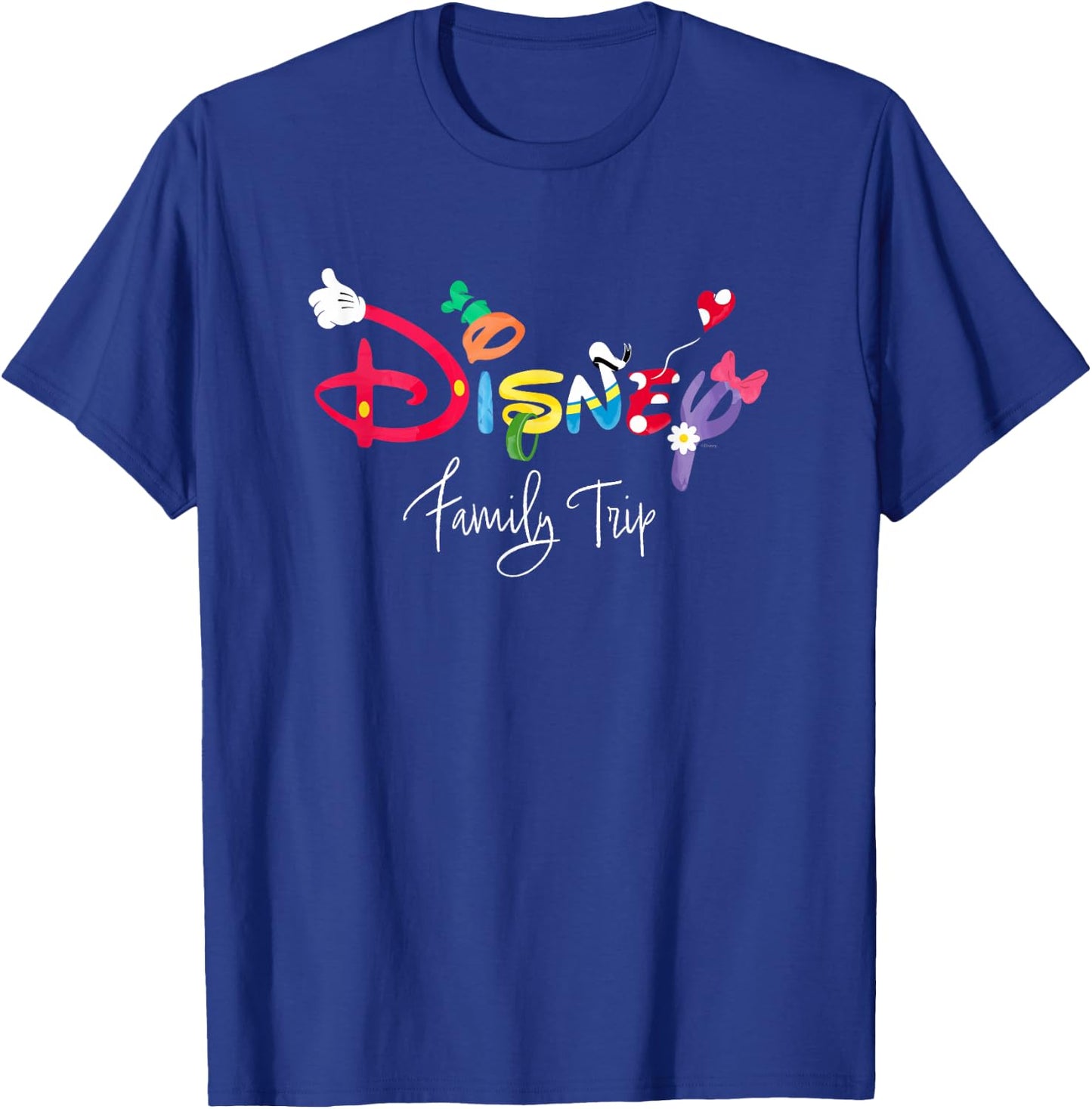 Disney Mickey & Friends Character Letters Disney Family Trip T-Shirt - T-Shirt | Royal