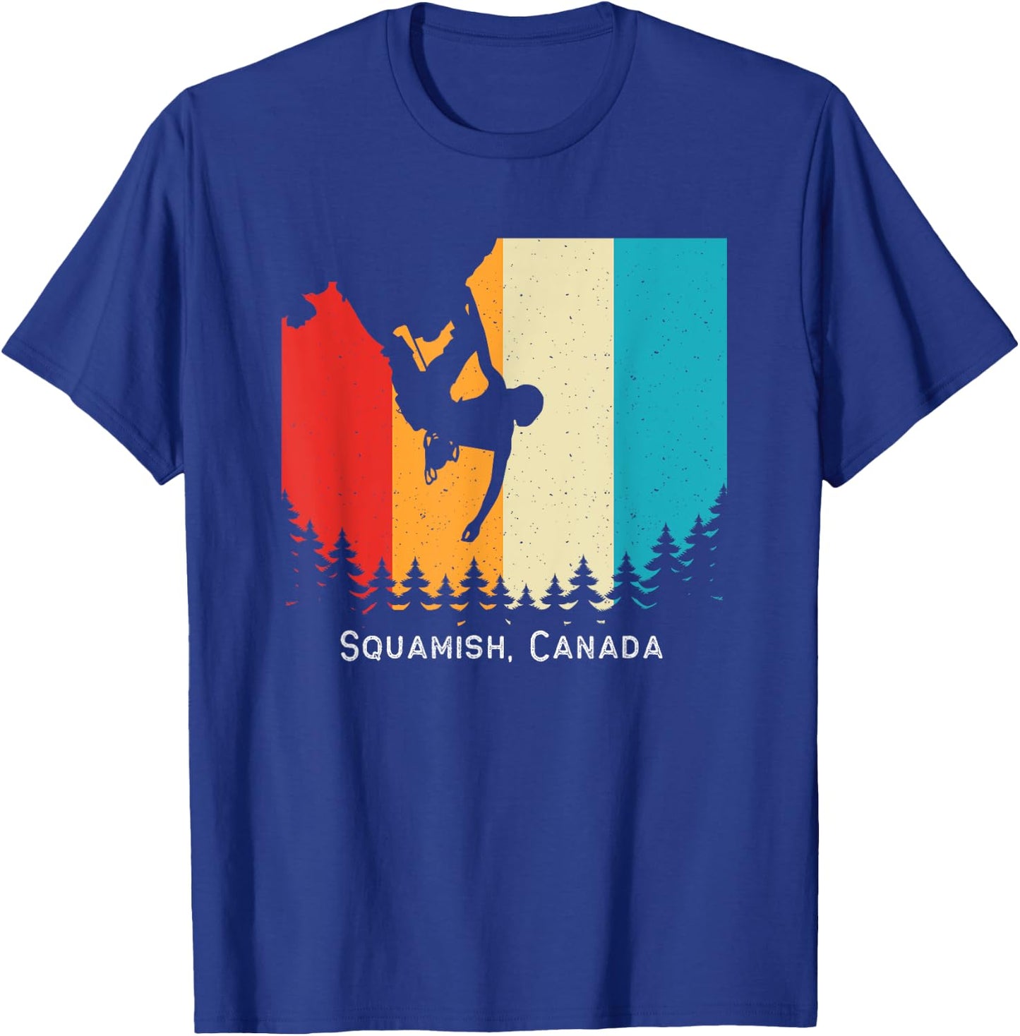 Vintage Squamish, Canada Rock Climbing Bouldering Mountain T-Shirt - T-Shirt | Royal