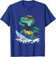 Crocodile with a Surfboard, Surfers Surf Hawaii California T-Shirt - T-Shirt | Royal