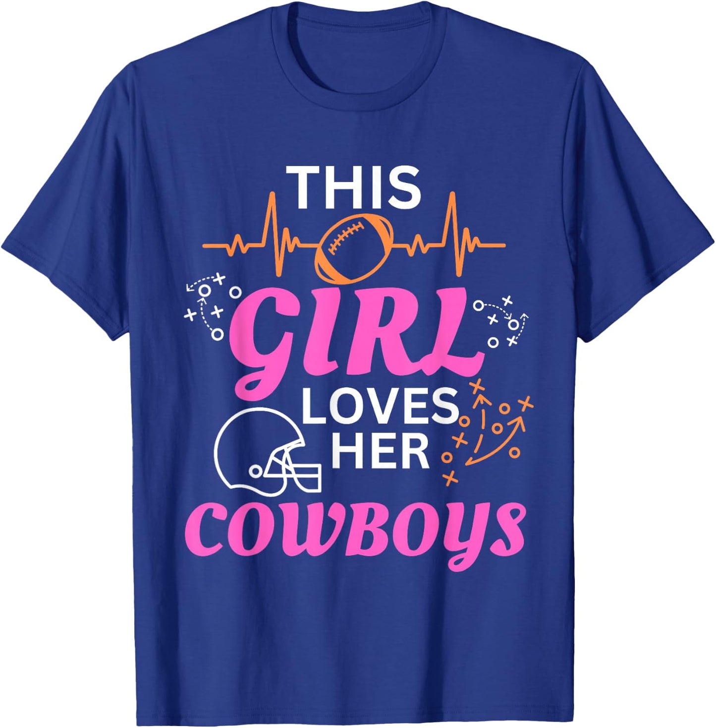 This Girl Loves Her Cowboy Cute Texas Dallas T-Shirt - T-Shirt | Royal
