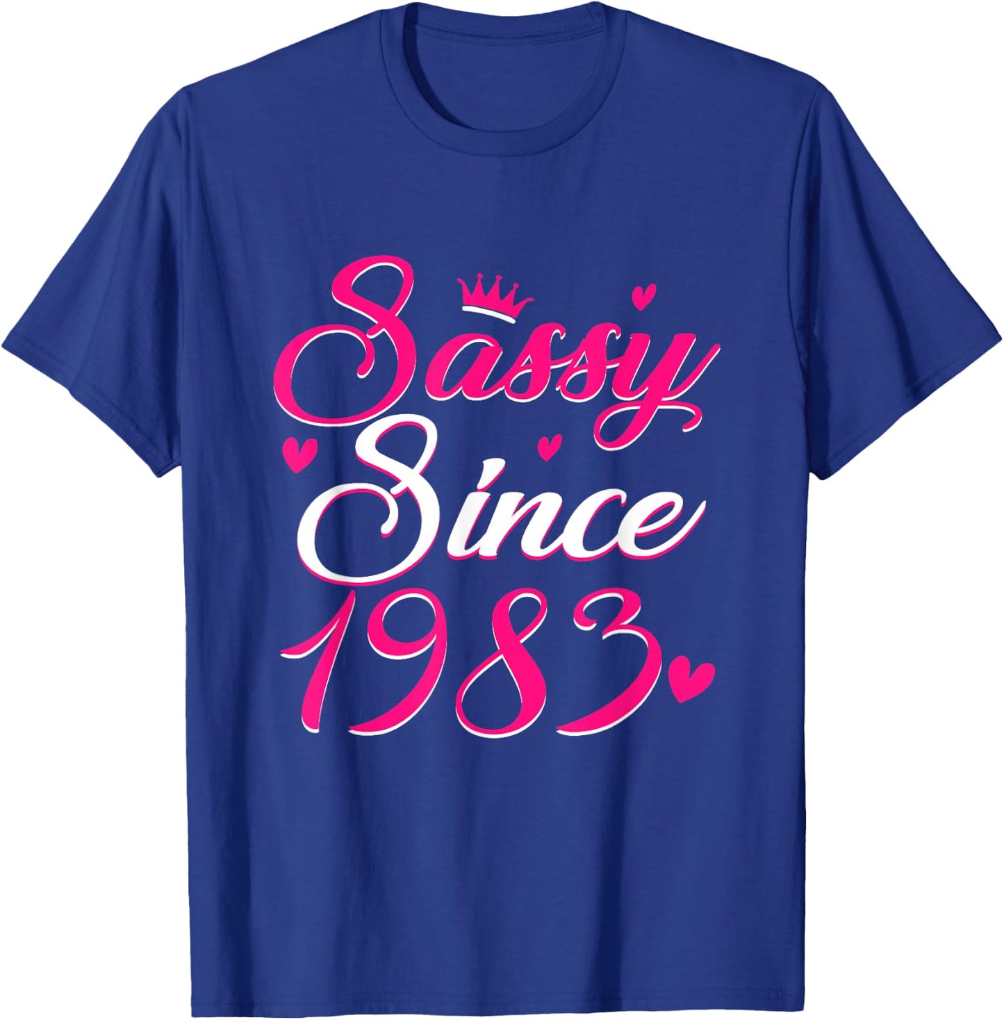 Vintage Sassy Since 1983 42 Years Old Birthday Women Girl T-Shirt - T-Shirt | Royal