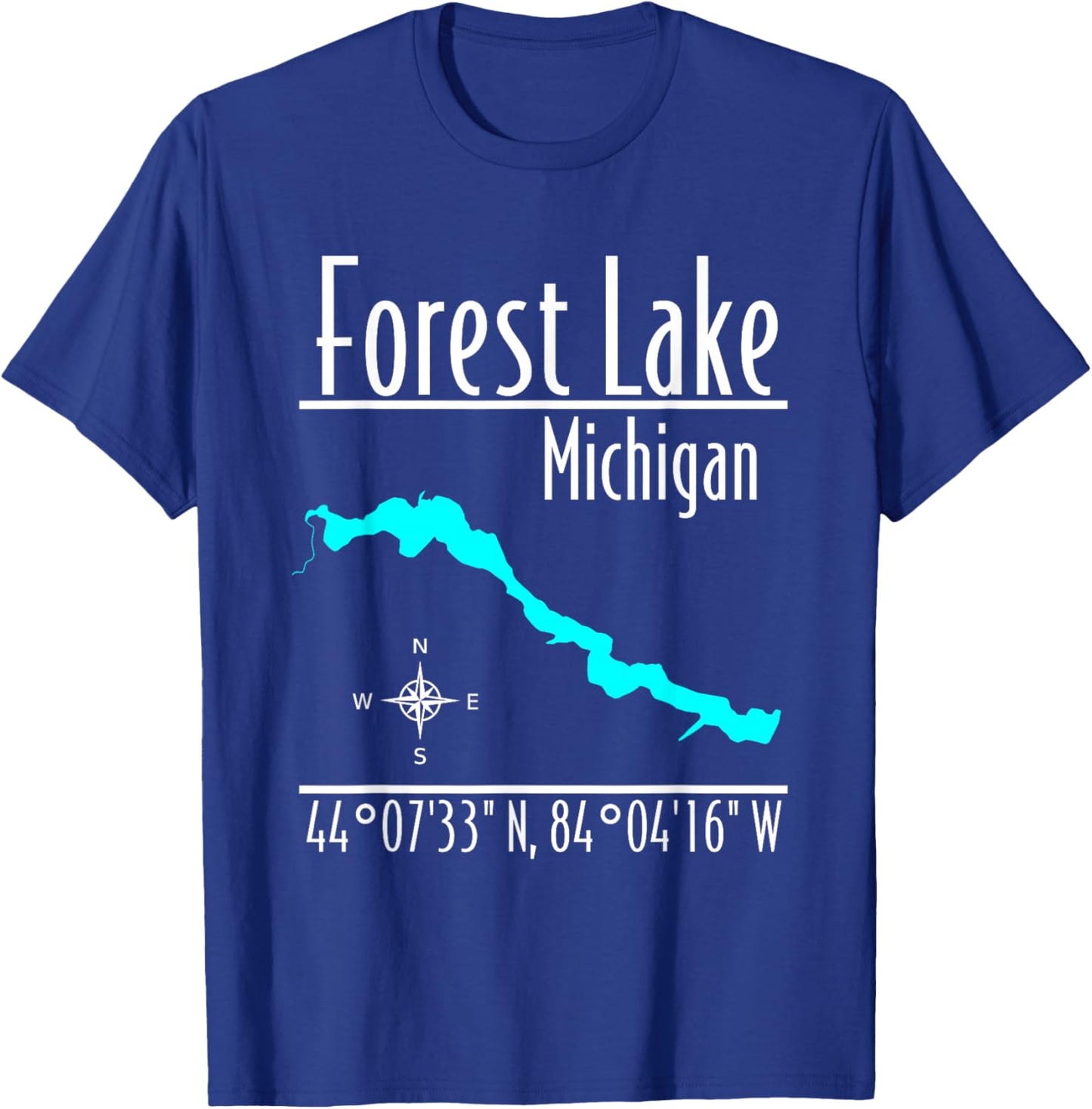 Modern Forest Lake - Michigan T-Shirt - T-Shirt | Royal