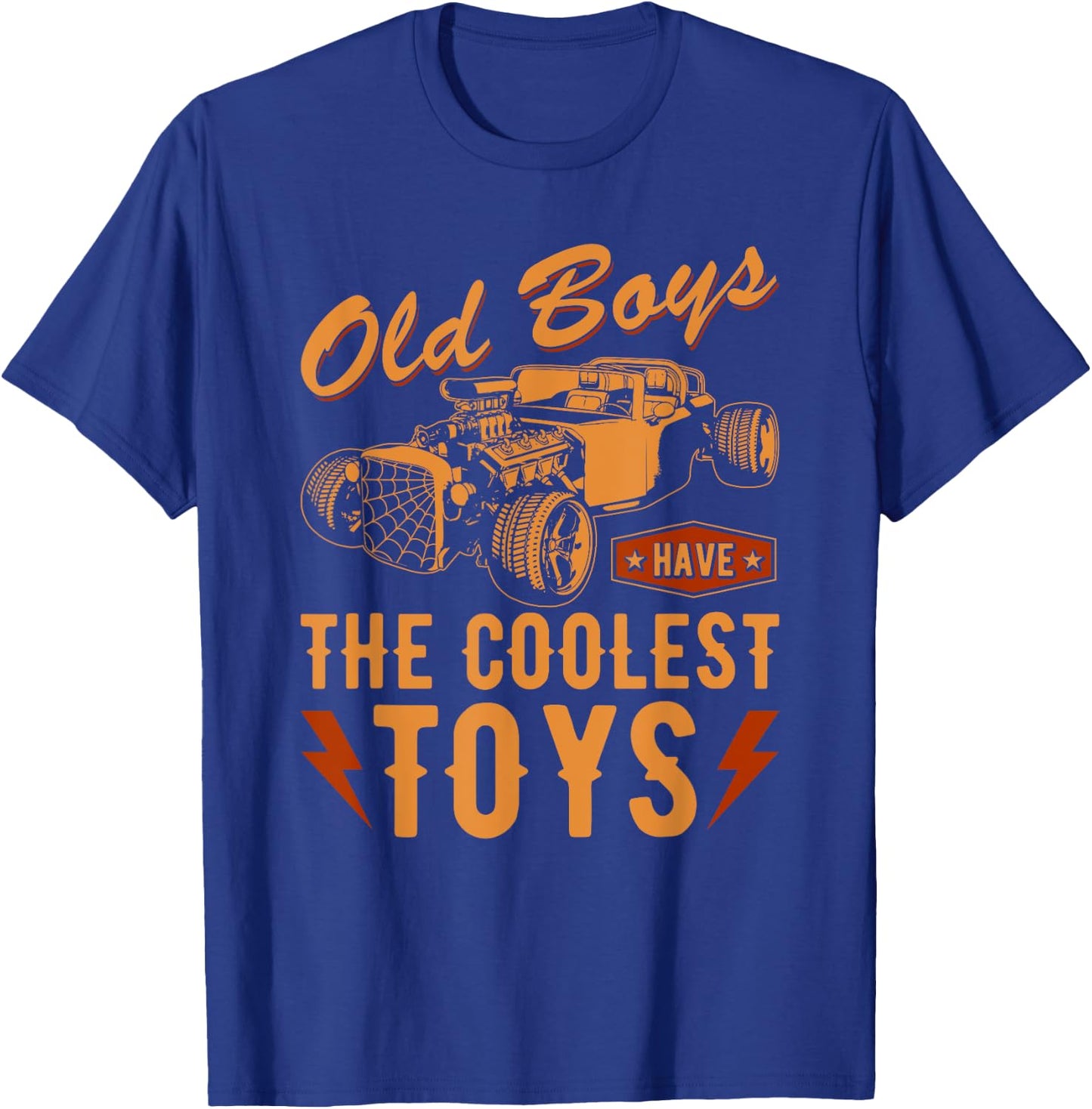 Funny Hot Rod Grandpa Old Boys Quote, Vintage Rat Rod T-Shirt - T-Shirt | Royal