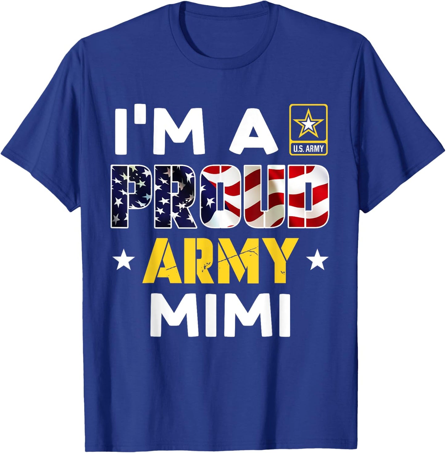 I'm a Proud Army MIMI USA American Flag Dog Tag Family T-Shirt - T-Shirt | Royal