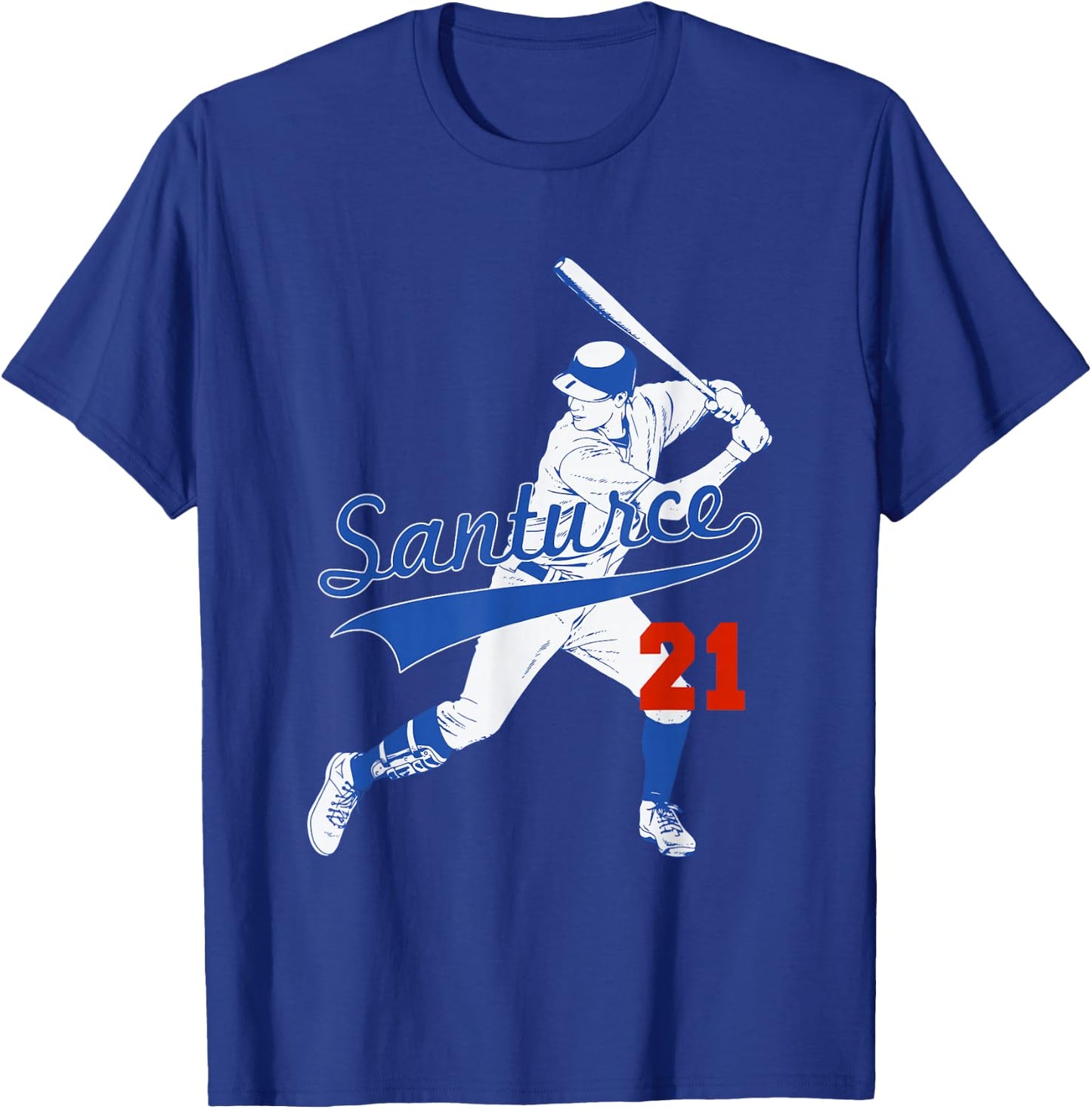 Retro Puerto Rico Santurce 21 Puerto Rican Baseball Player T-Shirt - T-Shirt | Royal