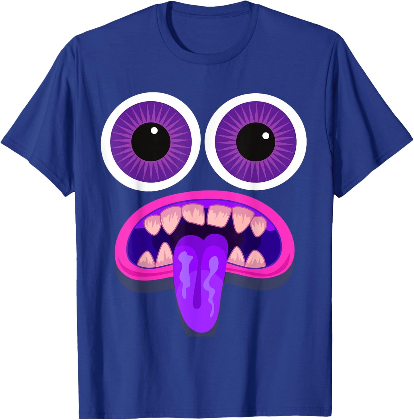 Men's Women's Purple Monster Face Halloween Costume T-Shirt - T-Shirt | Royal