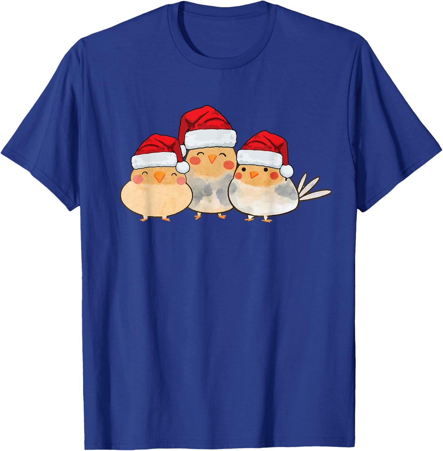 Cockatiel Lutino yellow cute birds wearing christmas costume T-Shirt - T-Shirt | Royal