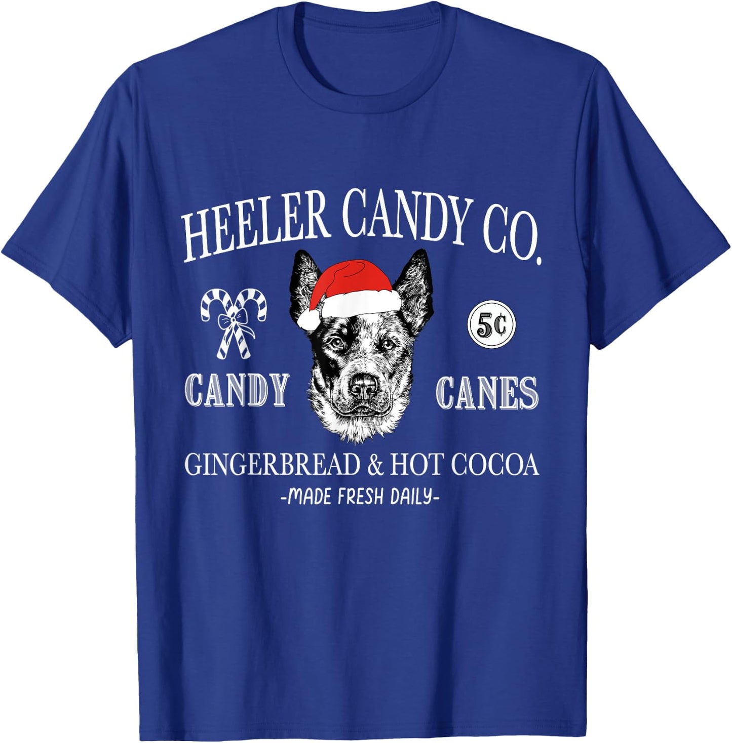 Funny Santa Australian Cattle Dog Christmas Vintage Holiday Men Women Kids T-Shirt - T-Shirt | Royal