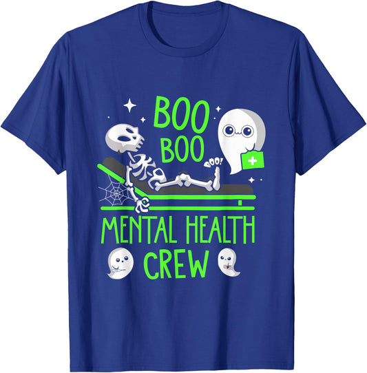 Mental Health Nurse Psych Boo Boo Crew Nursing Halloween T-Shirt - T-Shirt | Royal