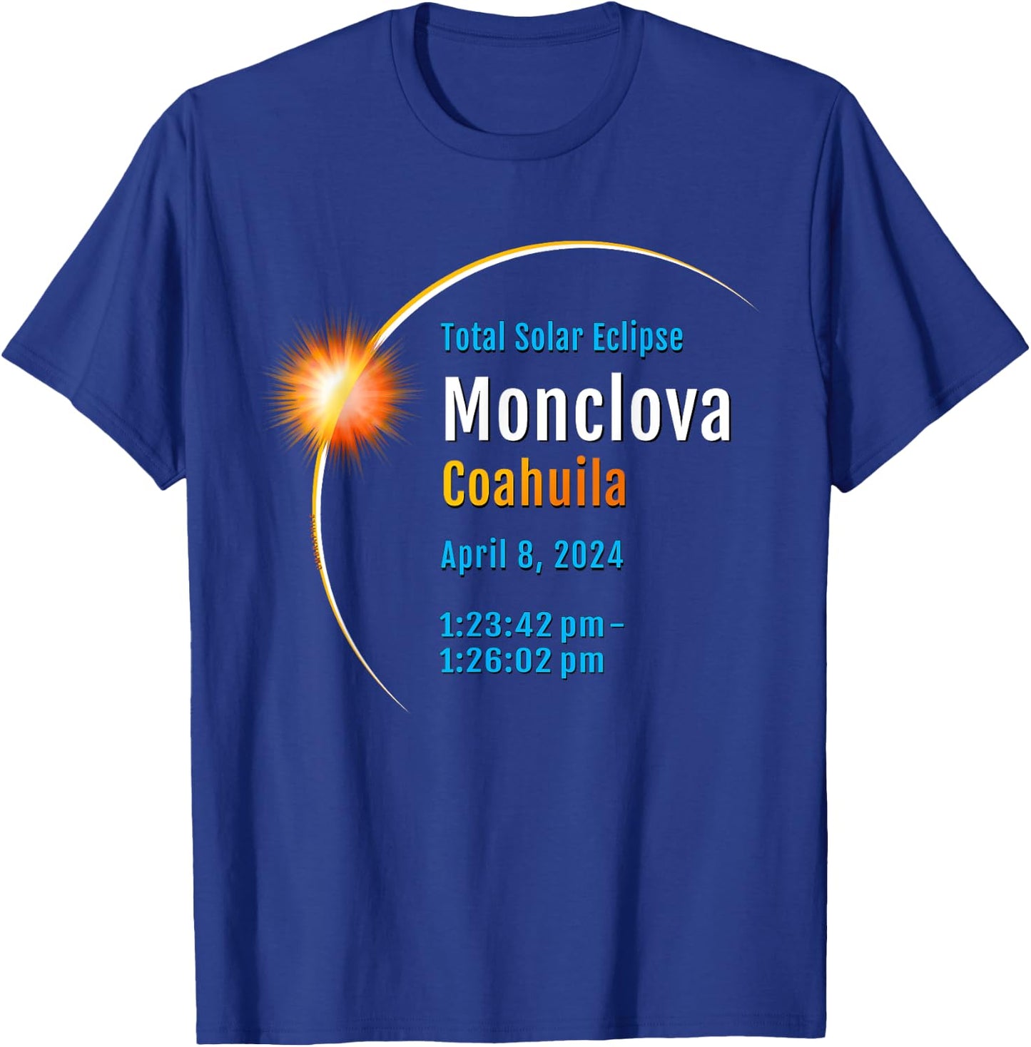 Monclova Coahuila Mexico Total Solar Eclipse 2024 :: 1 :: T-Shirt - T-Shirt | Royal