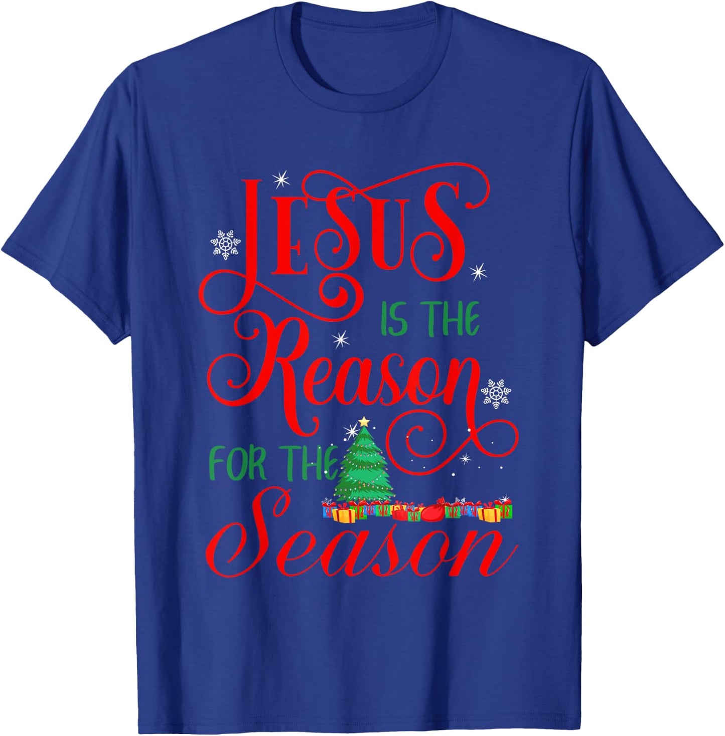 Jesus Is The Reason For The Season Christian Christmas T-Shirt - T-Shirt | Royal
