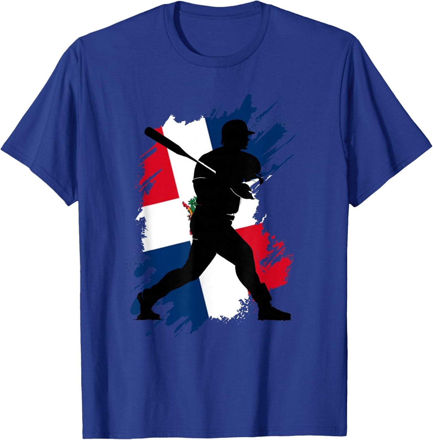 Dominican Republic Flag Baseball Player Sports T-Shirt - T-Shirt | Royal