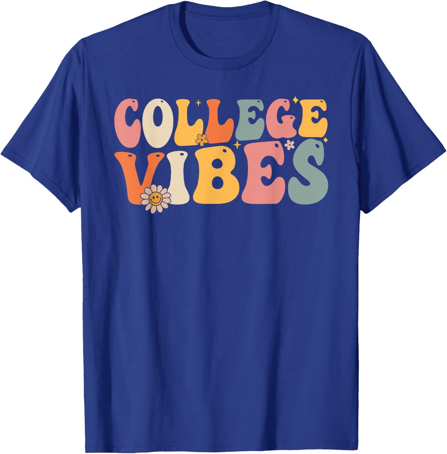 College Vibes College Team Retro 1st Day of School T-Shirt - T-Shirt | Royal