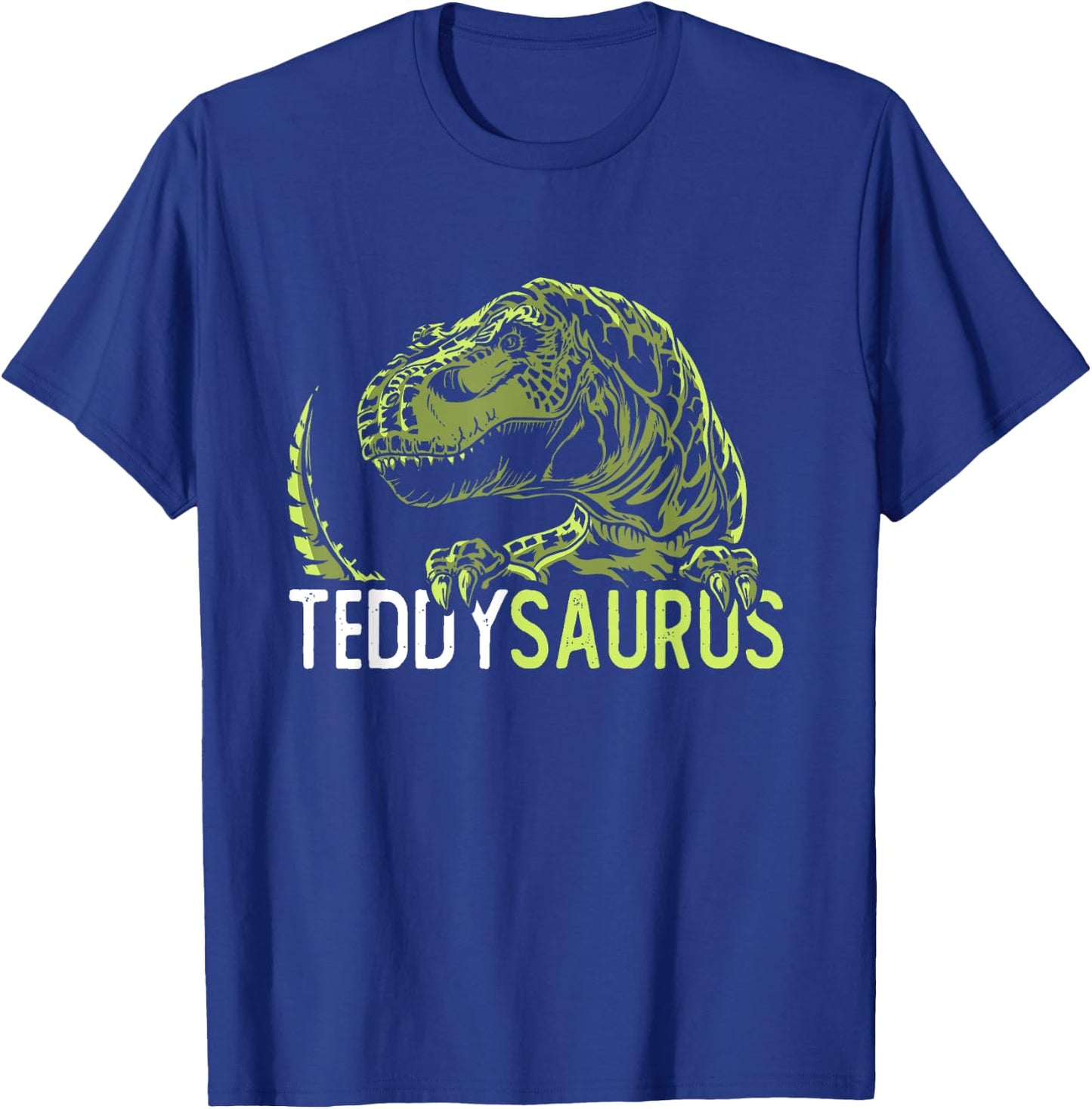 Teddy Saurus Personalised Name Dinosaur T-Rex T-Shirt - T-Shirt | Royal
