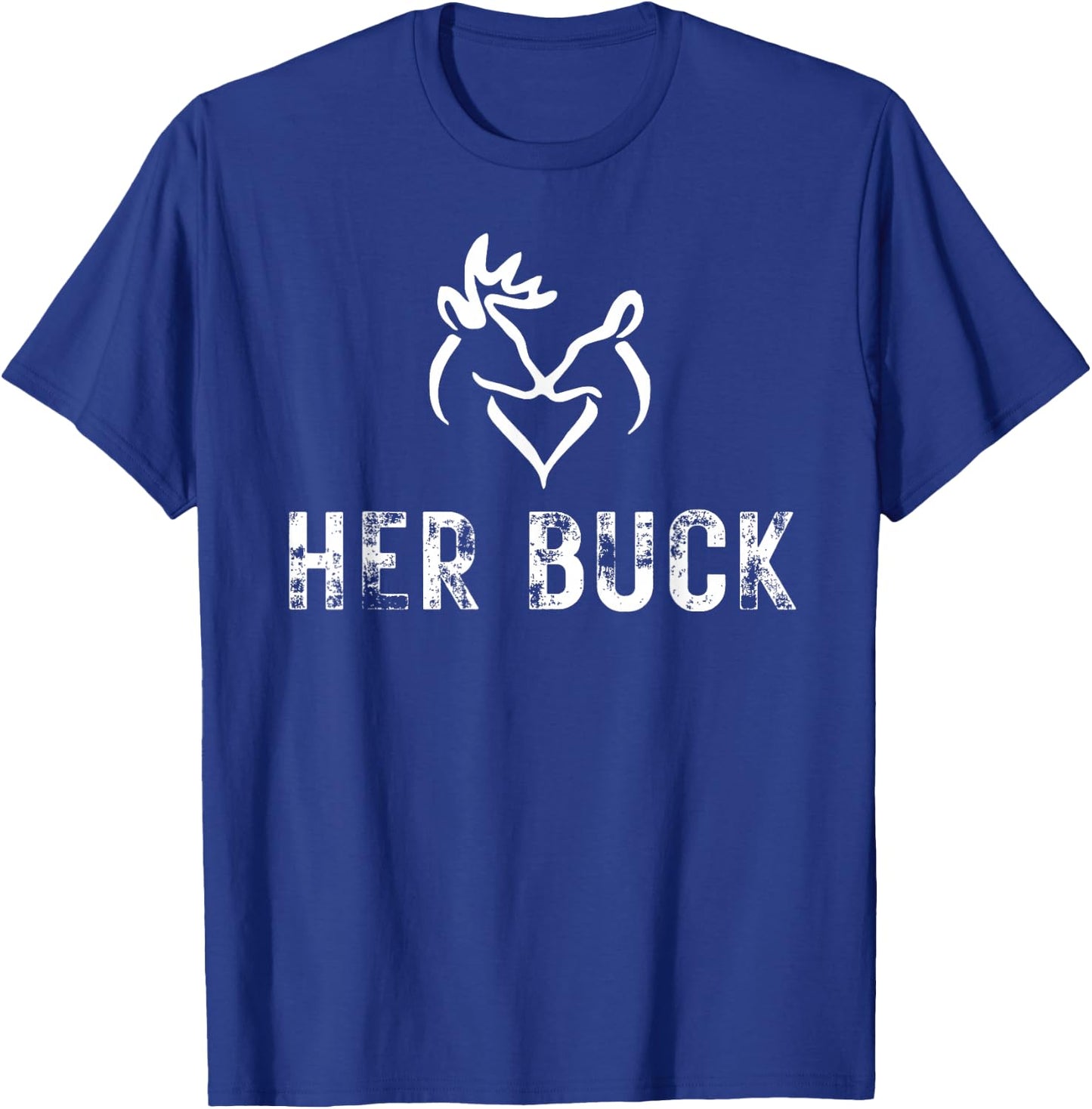 Her Buck Matching Hunting Couples Valentines Day BF T-Shirt - T-Shirt | Royal