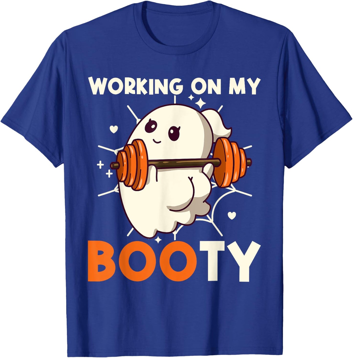 Working On My Booty Ghost Boo Gym Lover Halloween Funny T-Shirt - T-Shirt | Royal