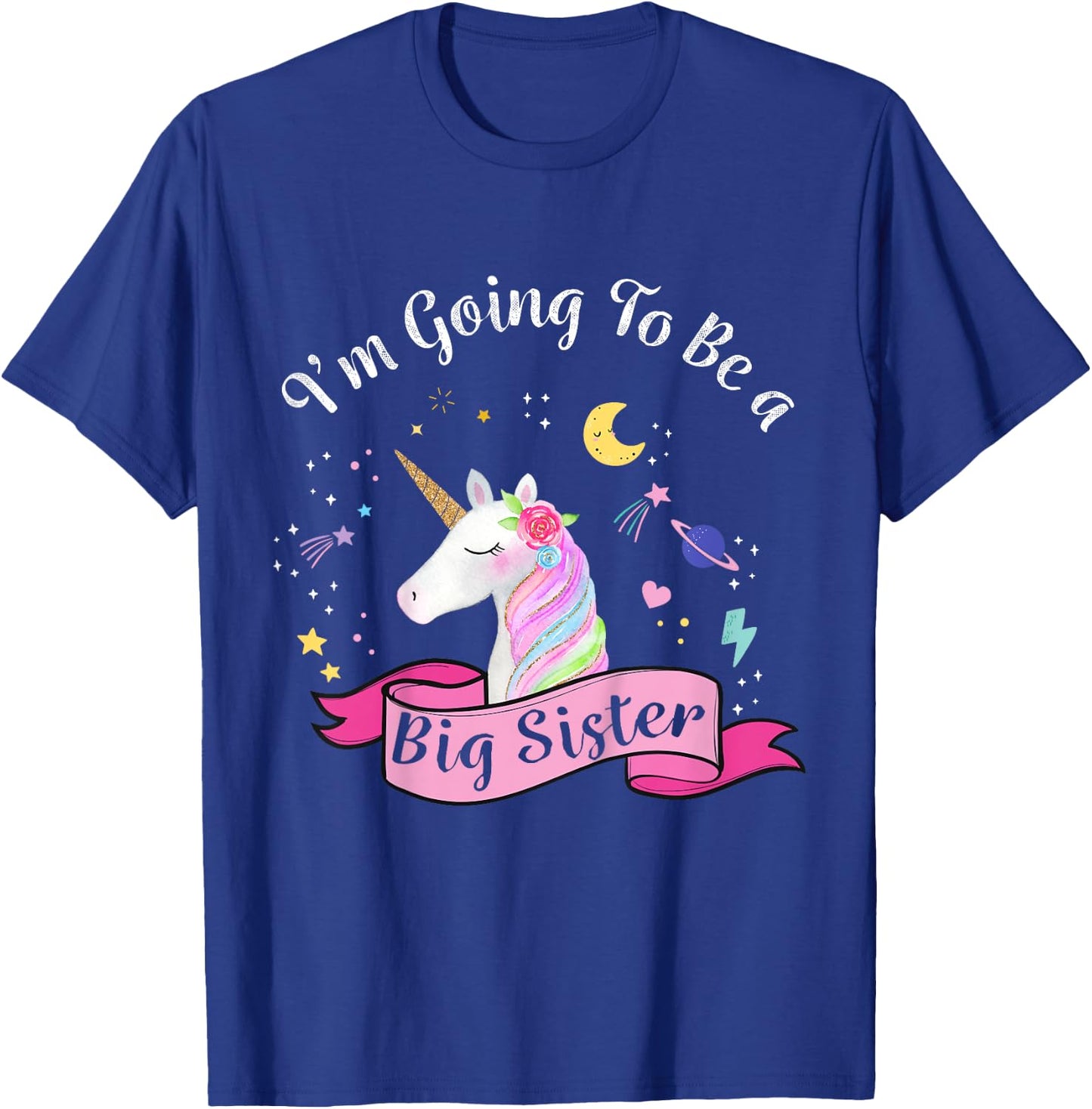 Big Sister Unicorn Shirt I'm Going to be a Big Sister T-Shirt - T-Shirt | Royal
