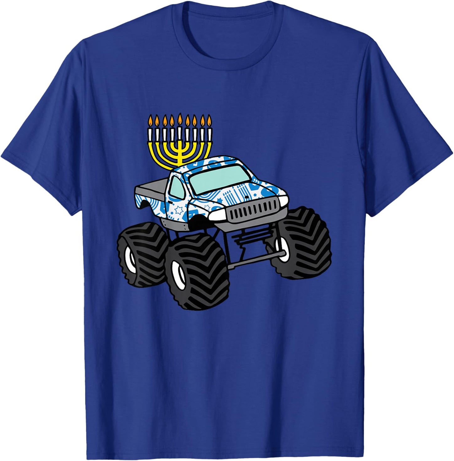 Kids Hanukkah Monster Truck Chanukah Jew Boys Kids Toddler Youth T-Shirt - T-Shirt | Royal