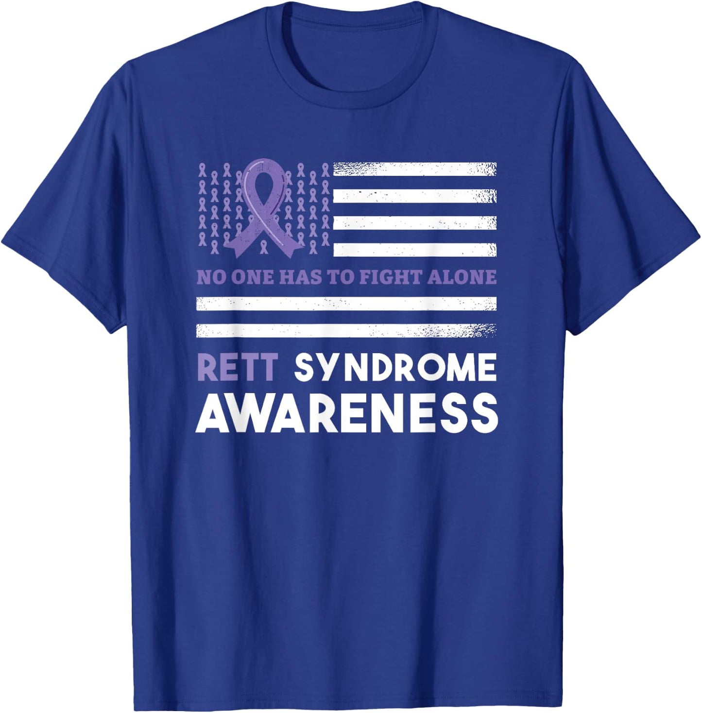 Rett Syndrome Awareness Butterfly Ribbon Purple Support T-Shirt - T-Shirt | Royal