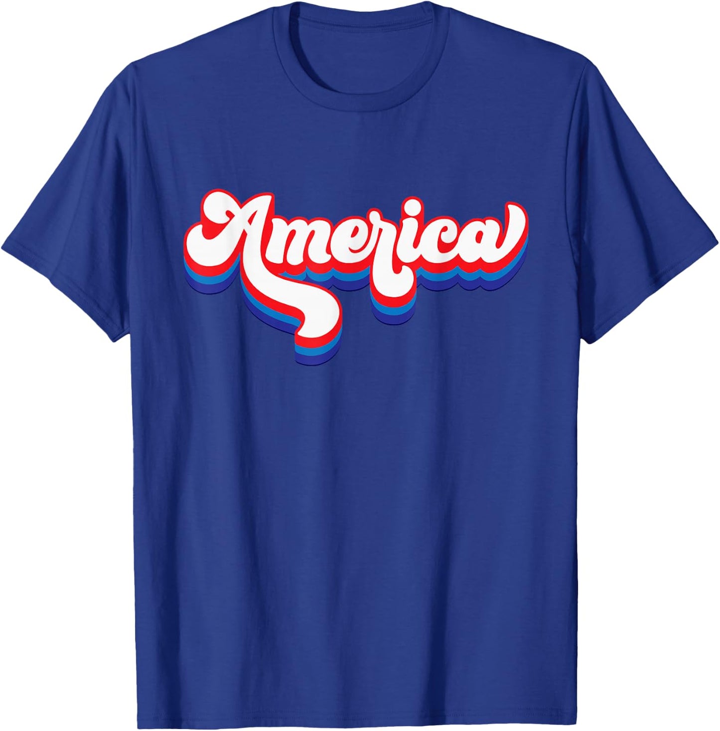 Retro USA 4th of July America Patriotic Independence T-Shirt - T-Shirt | Royal