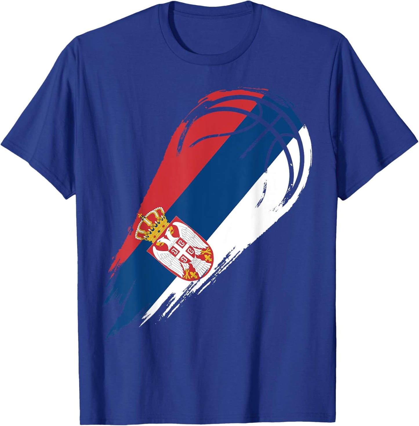 Basketball with flag of Patriotic Serbia T-Shirt - T-Shirt | Royal
