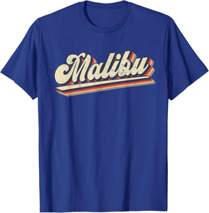 Retro Malibu Beach California Saying - Surfer T-Shirt - T-Shirt | Royal