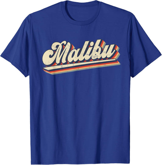 Retro Malibu Beach California Saying - Surfer T-Shirt - T-Shirt | Royal