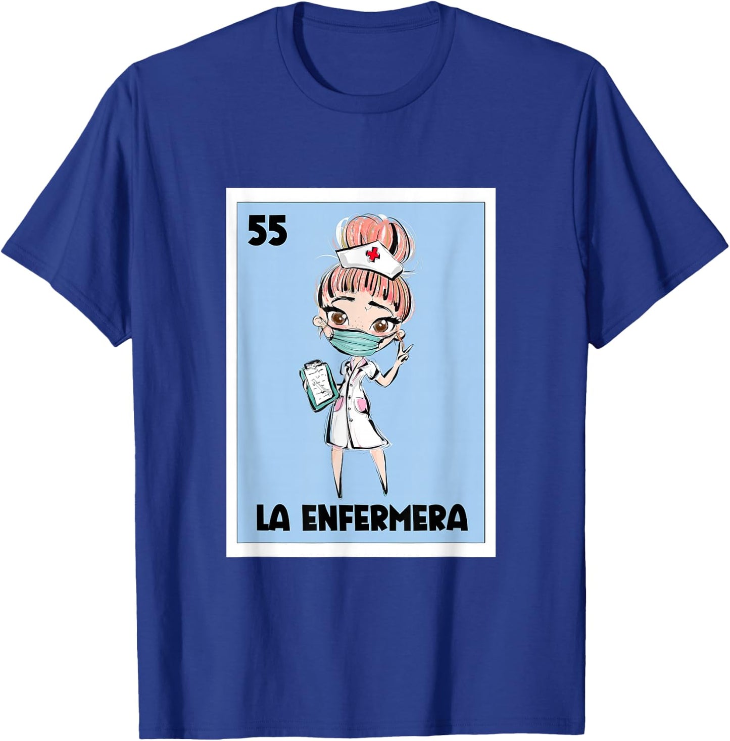 La Enfermera Mexican Bingo Card The Nurse Nursing Spanish T-Shirt - T-Shirt | Royal