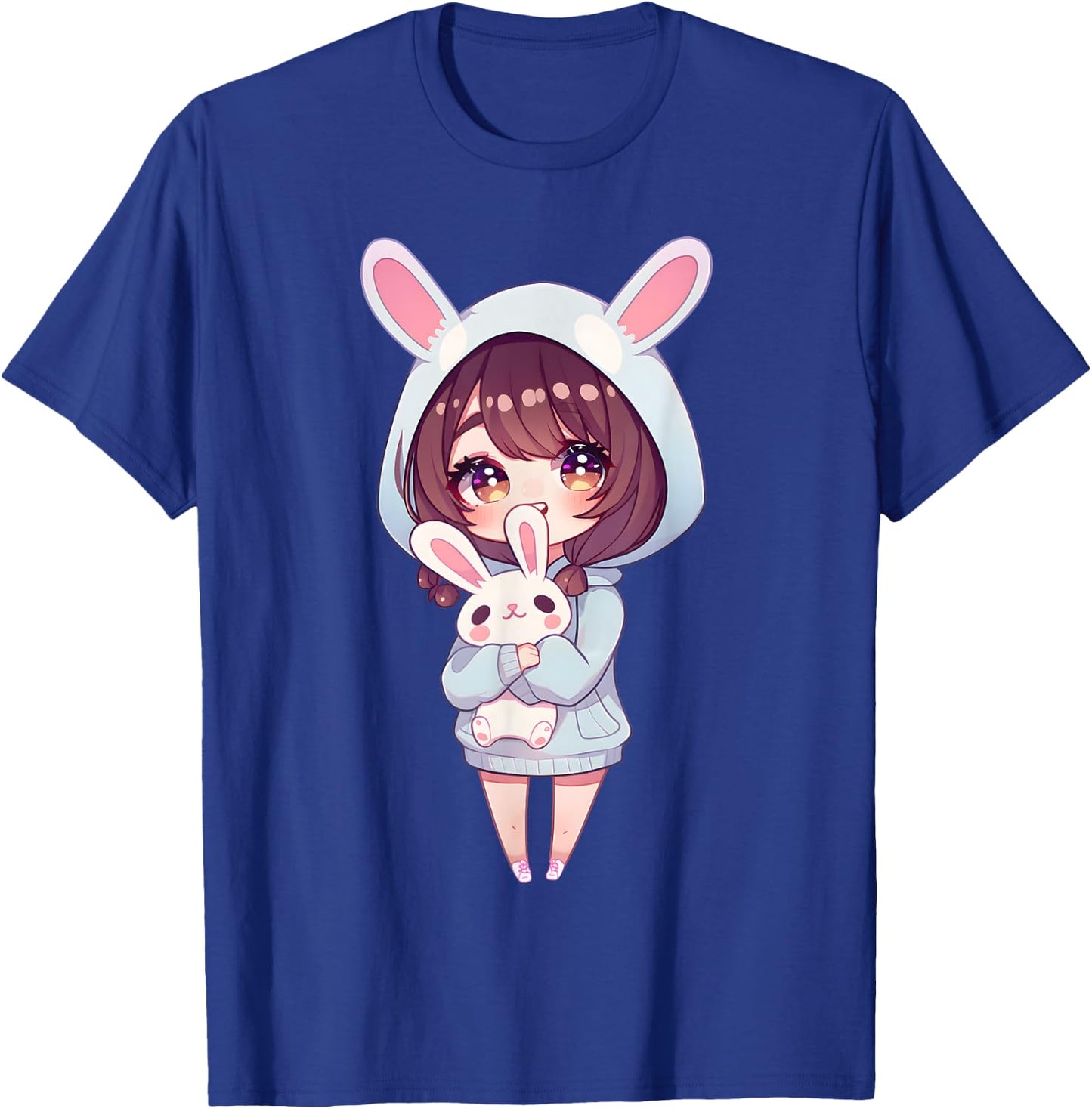 Anime Girl With Bunny Kawaii Easter Japanese Otaku Girl T-Shirt - T-Shirt | Royal