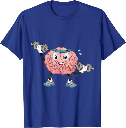 Exercise Your Brain - Work Out Your Brain Teacher Men Women Girls Kids T-Shirt - T-Shirt | Royal