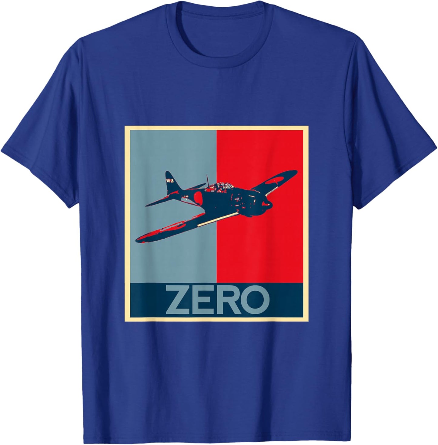 Funny , Zero Fighter Plane, Military Men's, Airplane, WW2, WWII, Military Aircraft, Goods, Clothes, Gift T-Shirt - T-Shirt | Royal