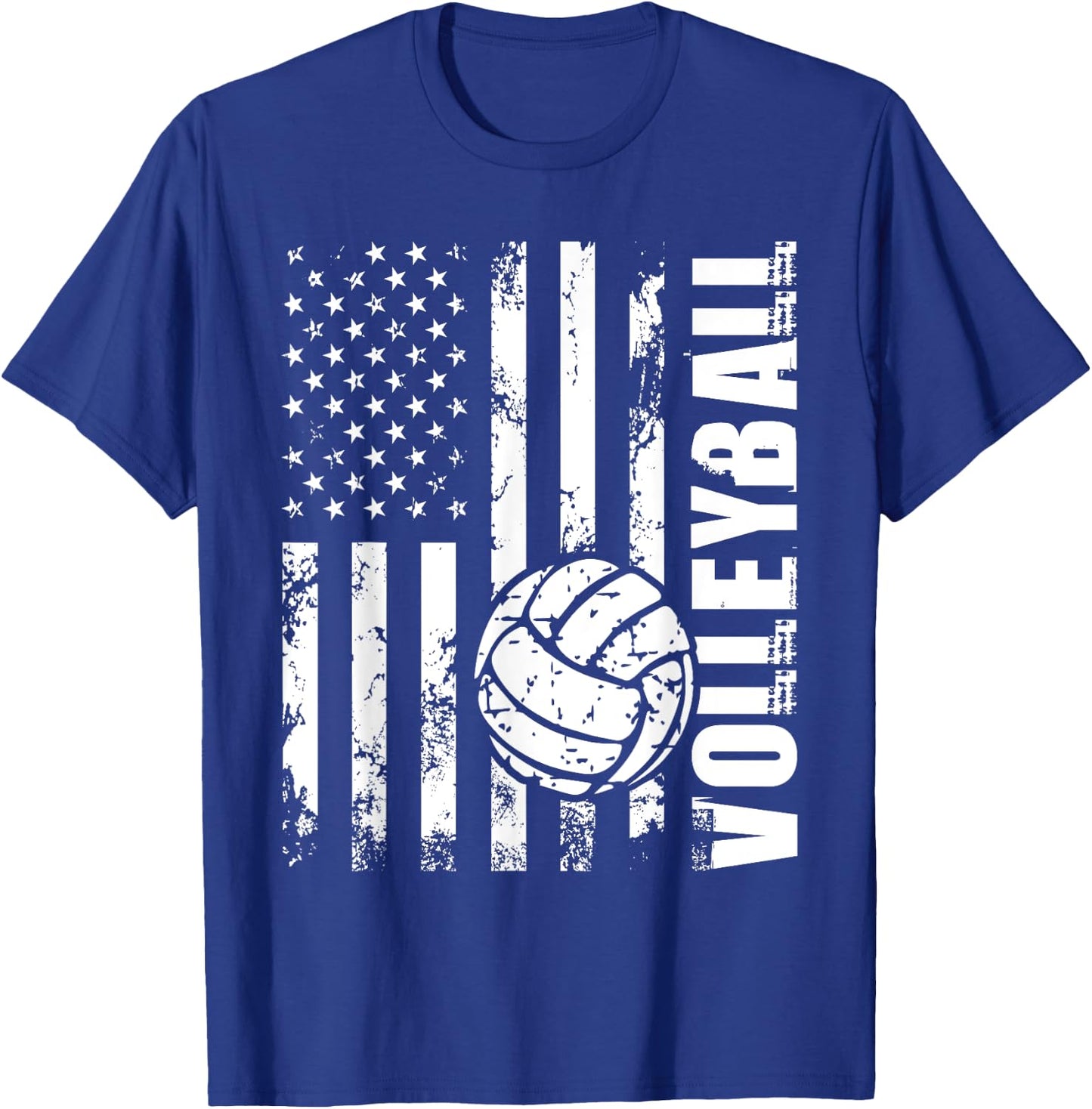 Beach Volleyball - USA American Flag Setters Players Coach T-Shirt - T-Shirt | Royal