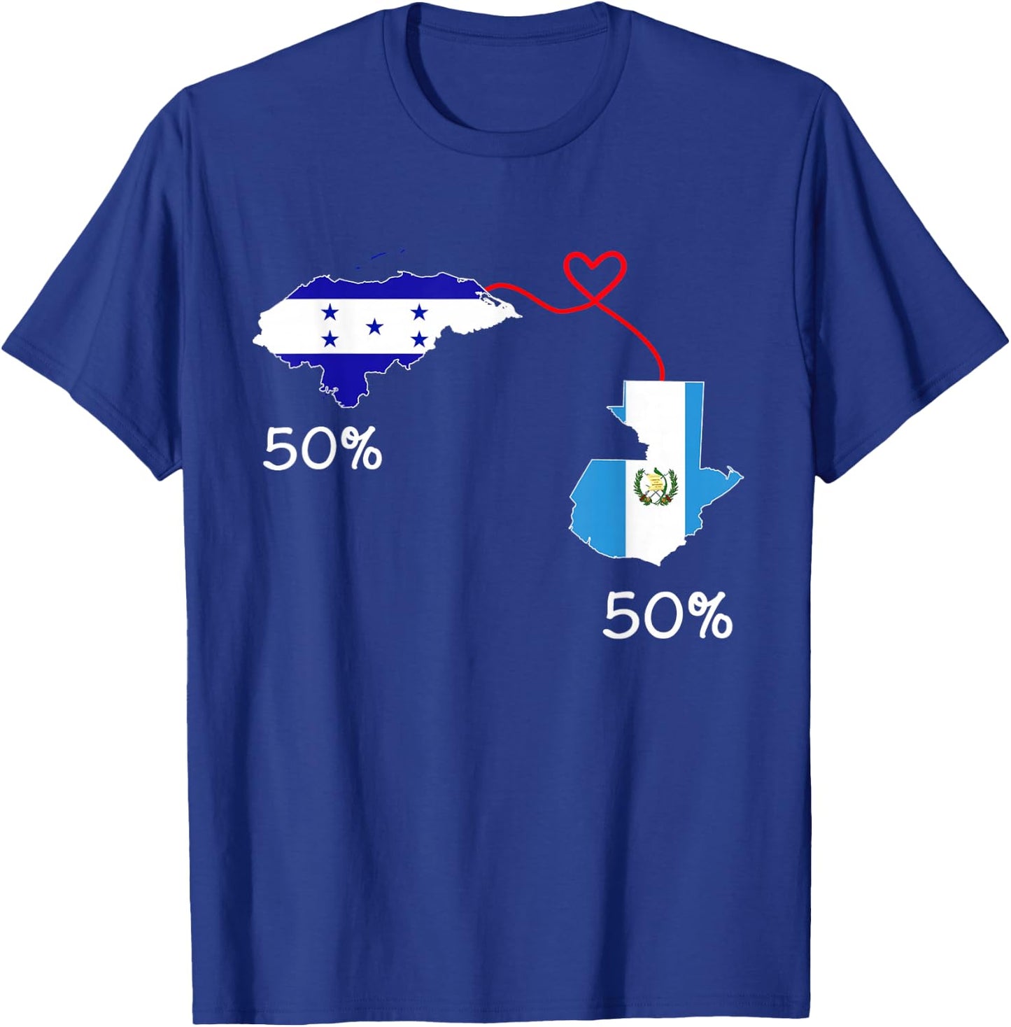 Half Honduran Half Guatemalan Flag Map Guatemala Honduras T-Shirt - T-Shirt | Royal
