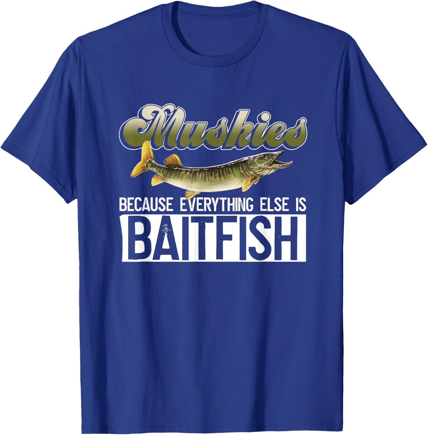 Muskie Hunter And Tiger Muskie T-Shirt - T-Shirt | Royal