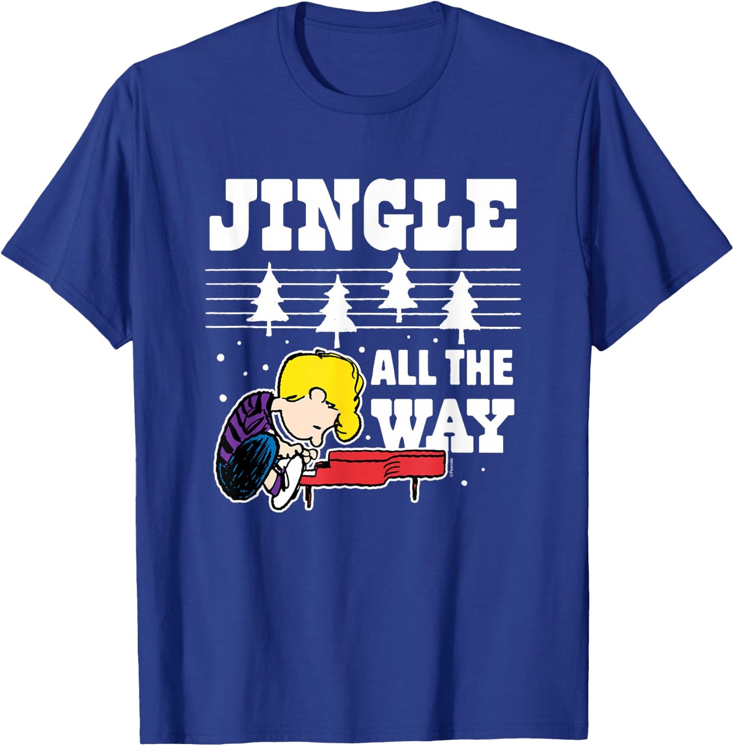Peanuts - Schroeder Christmas Piano Jingle All The Way T-Shirt - T-Shirt | Royal
