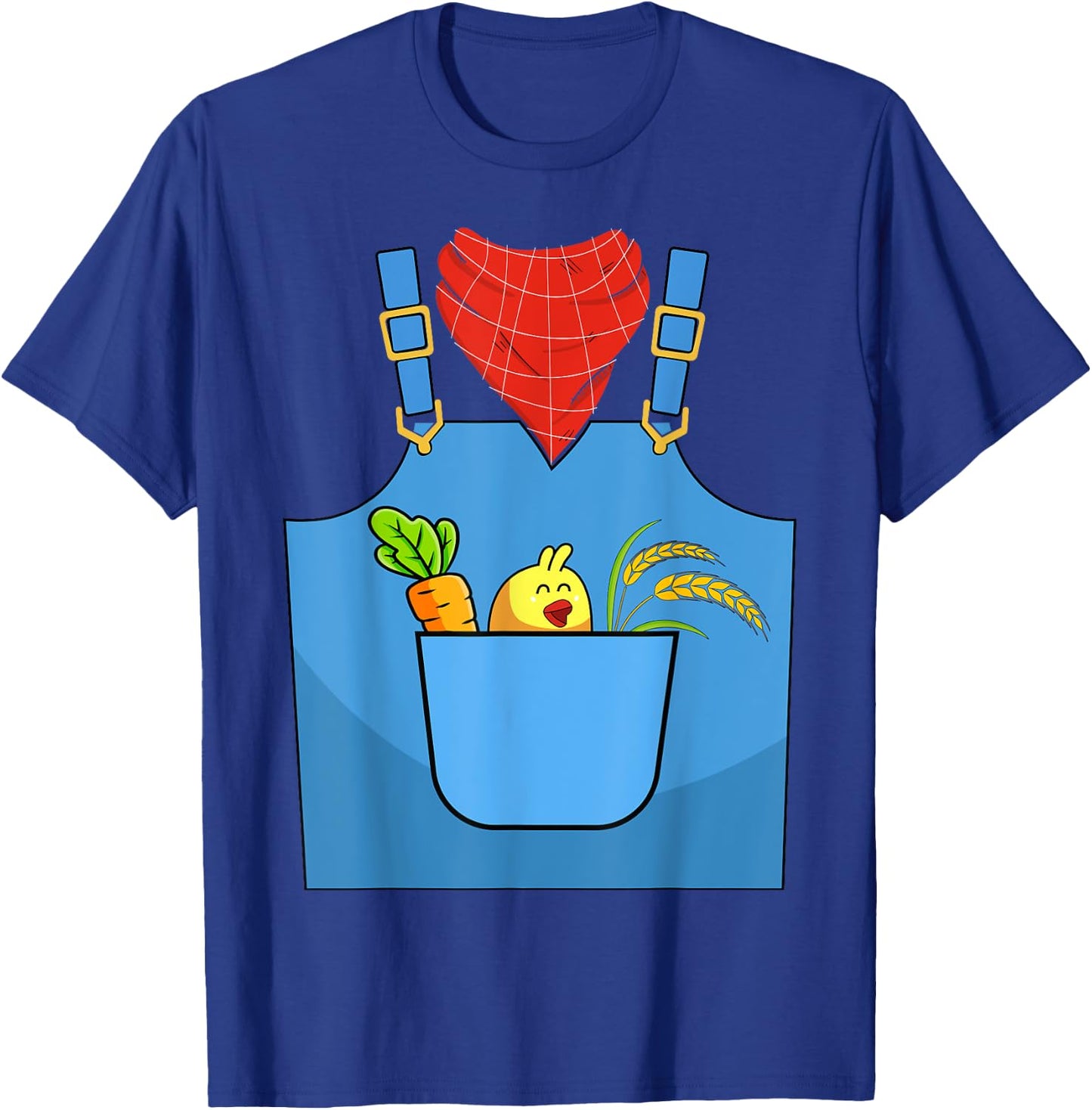 Farmer Costume Halloween Simple Cute Farm Women Men Kids T-Shirt - T-Shirt | Royal