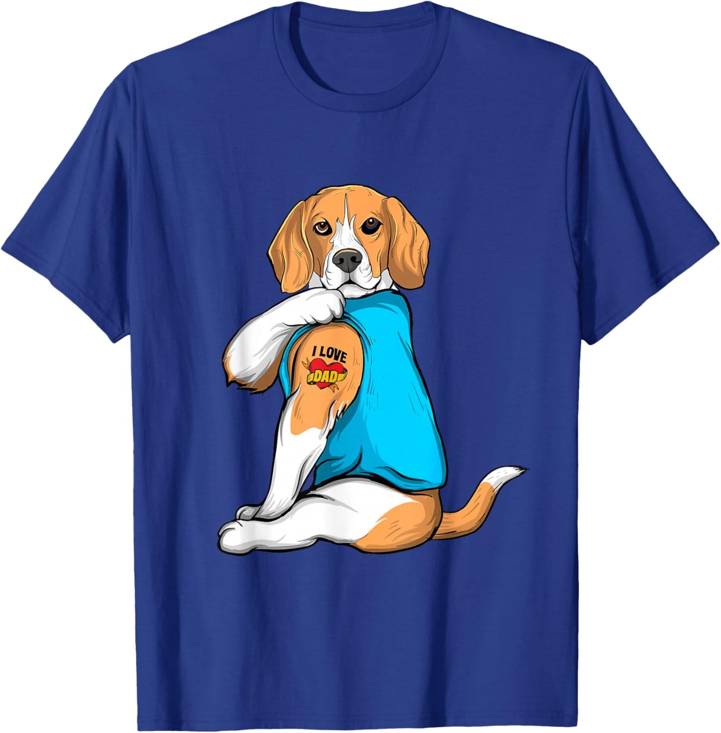 I Love Dad - Beagle Dog Owner Animal Breeder Puppy Lover Women Kids T-Shirt - T-Shirt | Royal
