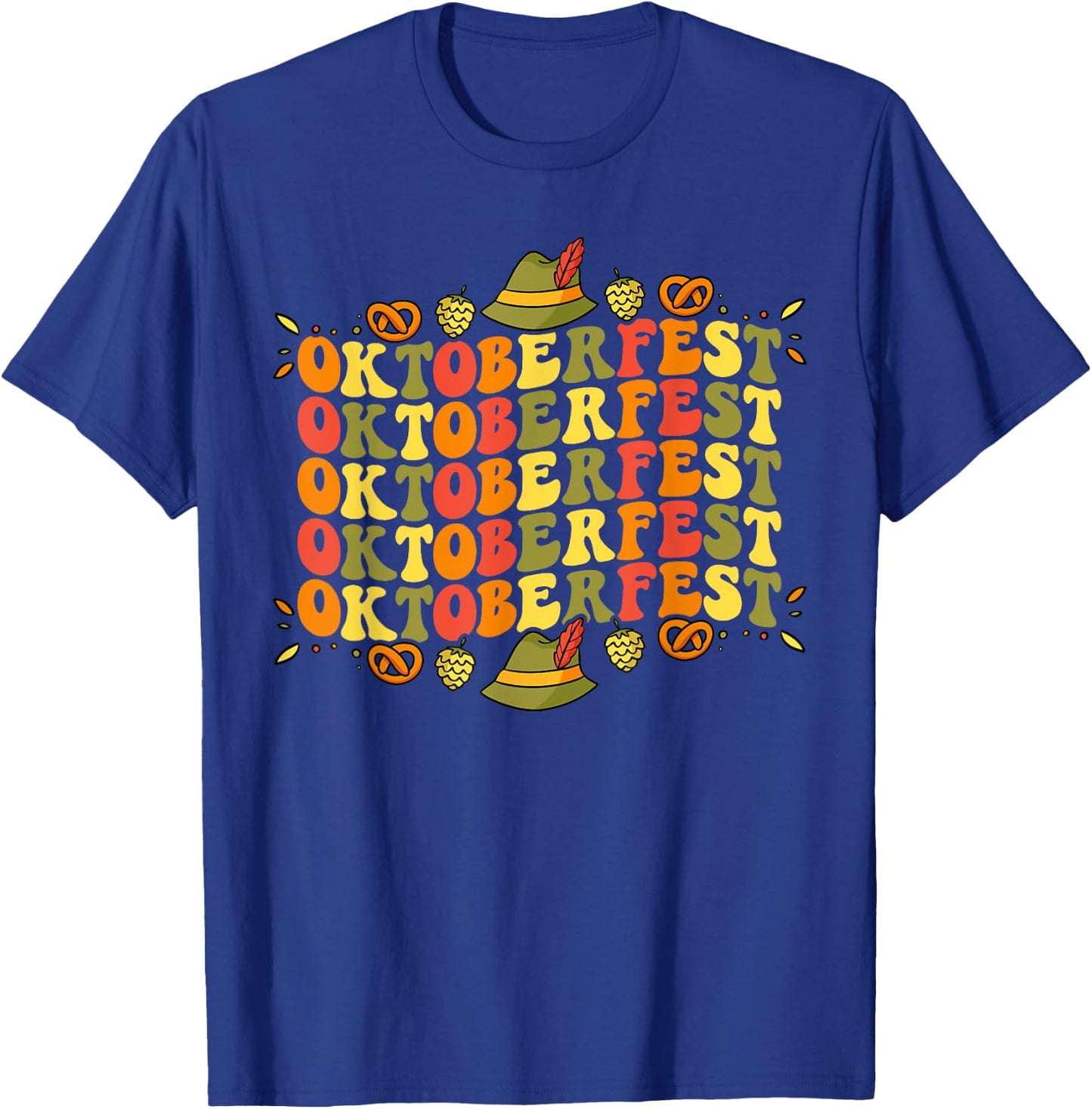 Oktoberfest Retro Groovy German Things Bavarian Festival T-Shirt - T-Shirt | Royal