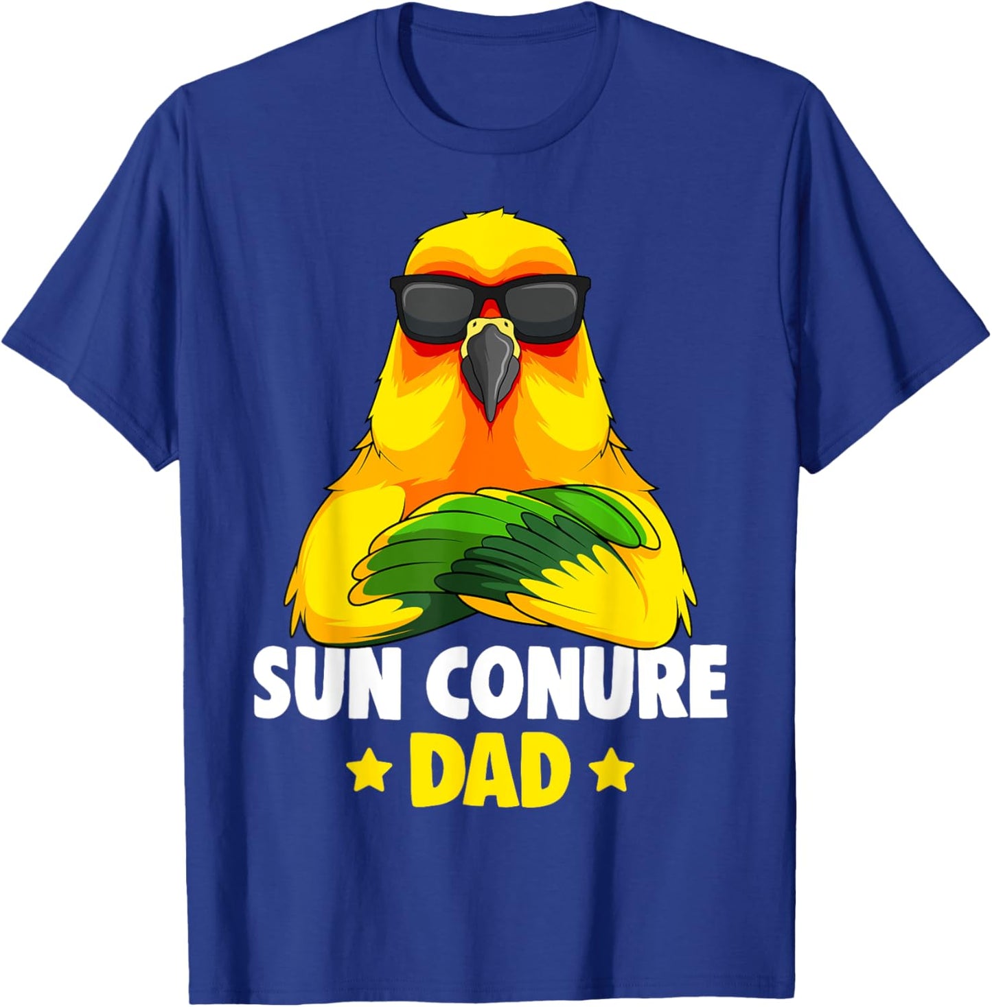 Sun Conure Dad Parrot Bird T-Shirt - T-Shirt | Royal