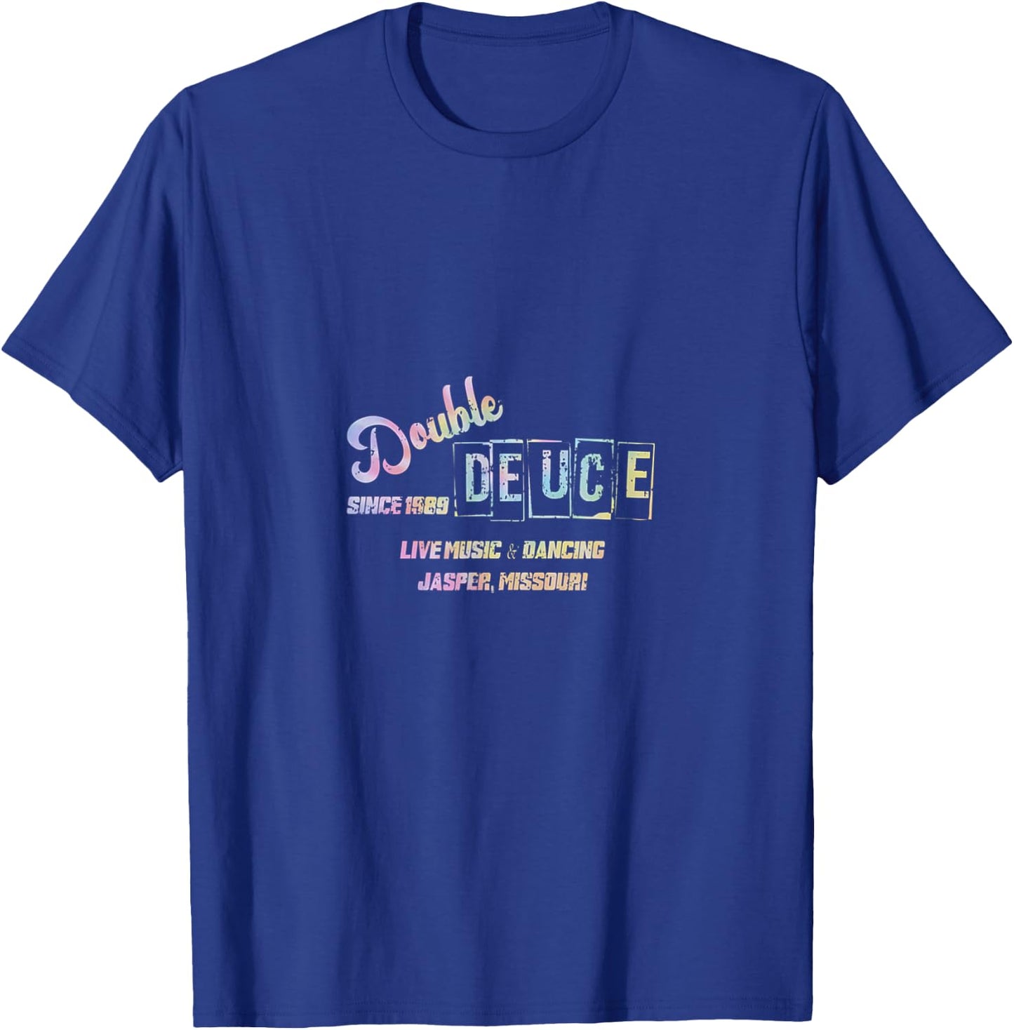 Retro 80s Double Deuce Roadhouse Tie Dye T-Shirt - T-Shirt | Royal